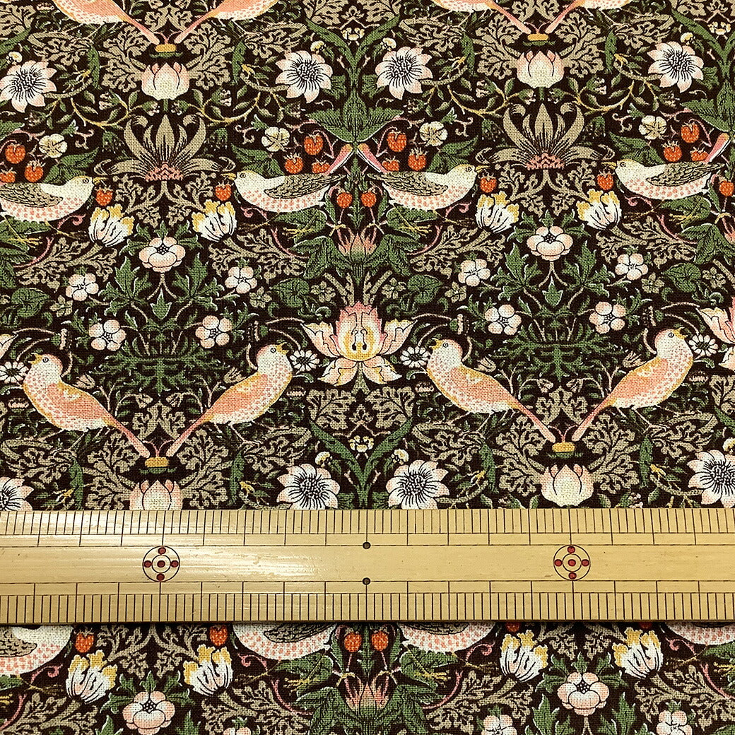 生地 【 V&A Fabric Collection いちご泥棒 】 シーチング 110cm巾 コットン 綿100％ 薄手