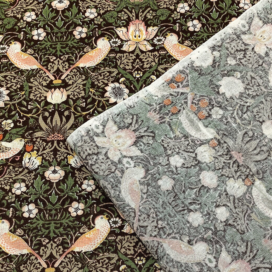 生地 【 V&A Fabric Collection いちご泥棒 】 シーチング 110cm巾 コットン 綿100％ 薄手