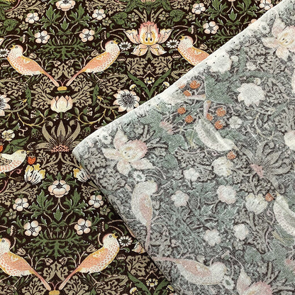 生地 【 V&A Fabric Collection いちご泥棒 】 シーチング 110cm巾 コットン 綿100％ 薄手