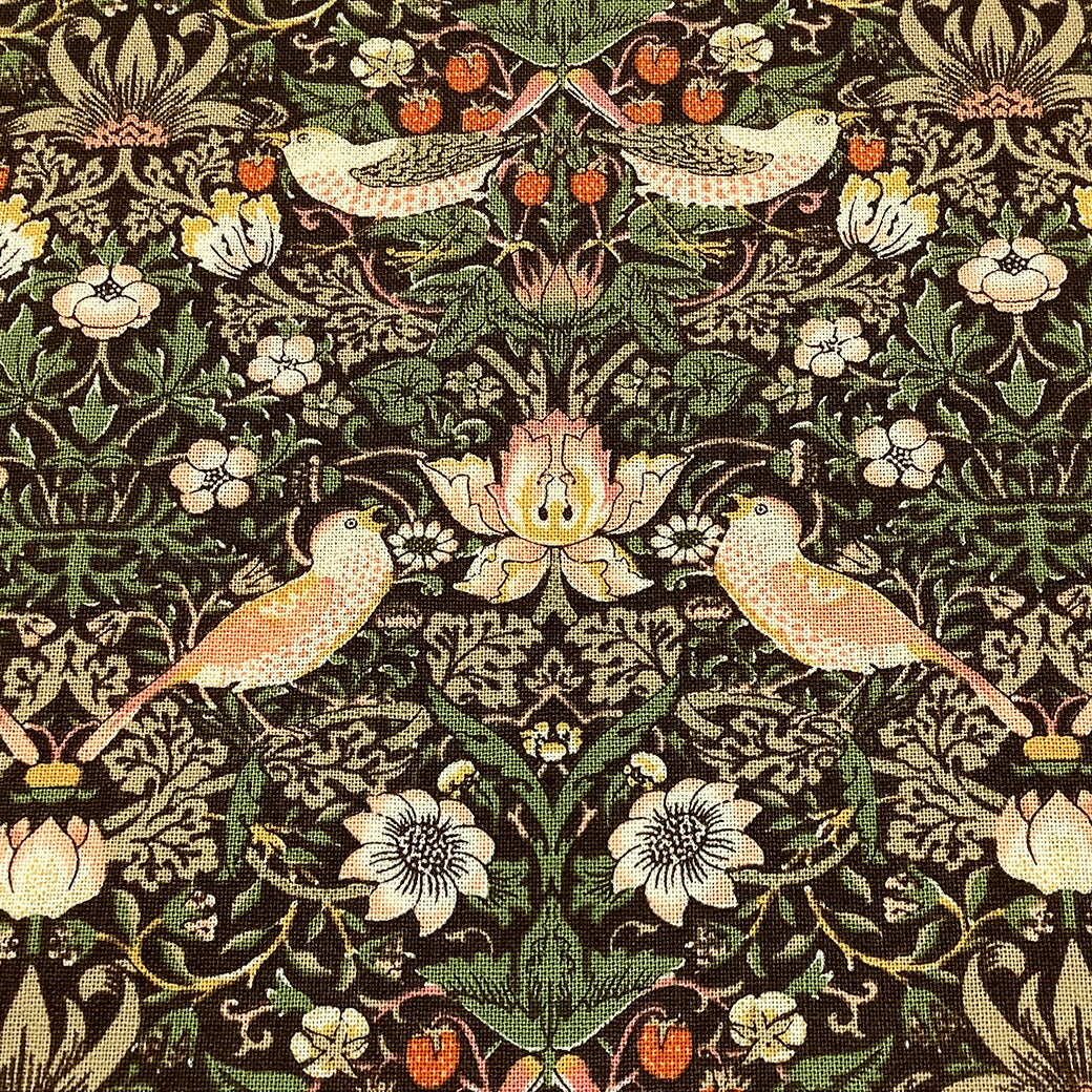 生地 【 V&A Fabric Collection いちご泥棒 】 シーチング 110cm巾 コットン 綿100％ 薄手