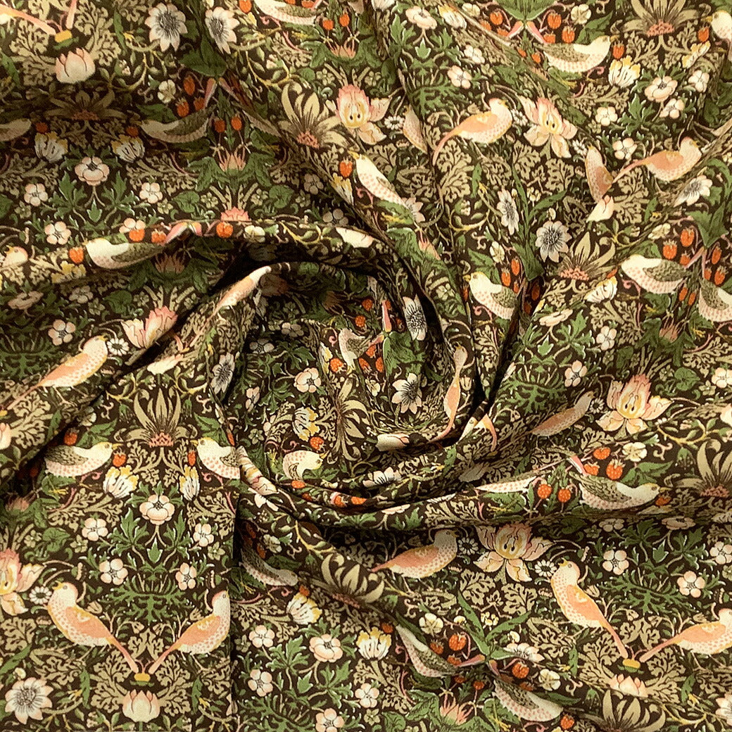 生地 【 V&A Fabric Collection いちご泥棒 】 シーチング 110cm巾 コットン 綿100％ 薄手