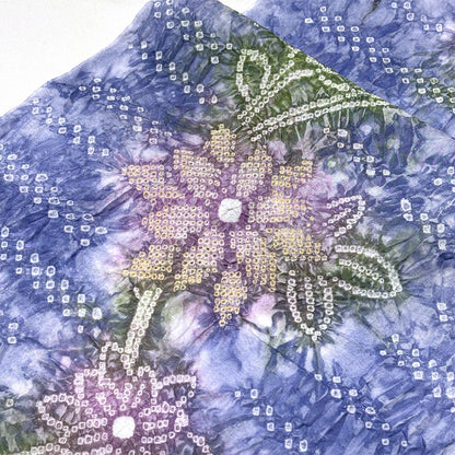 【訳あり】 【 有松絞り 花 青 12.2m巻き 巾40cm 】 生地 一反 巻き売り 有松染め 鳴海絞り 有松鳴海絞り 浴衣生地 甚平生地