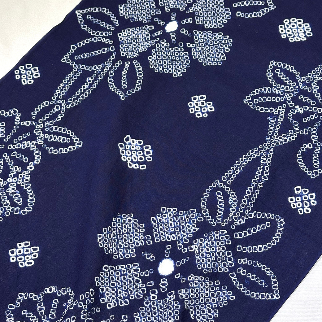 生地 【 有松絞り 花 紺 12.5m巻き 巾40cm 】 一反 巻き売り 有松染め