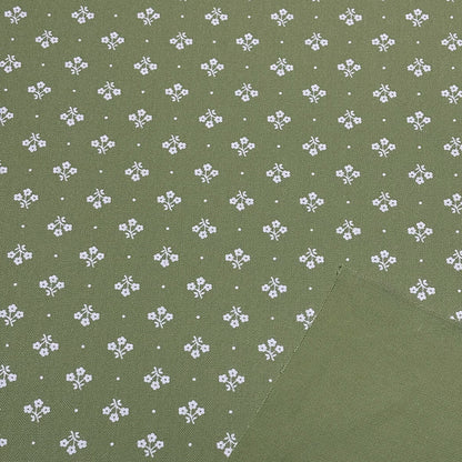 生地 【 小紋柄 抹茶 】 和柄 小紋柄 花柄 小花柄 プリント 綿生地 コットン 綿100% グリーン 緑色 総柄 和風 和雑貨 巾着 巾着袋 袱紗入れ 袱紗ケース 御朱印帳ケース 座布団カバー 風呂敷 足袋入れ 竹刀袋 和