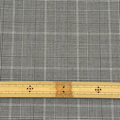 生地 【 撥水 高密度ギャバジン グレンチェック 】 撥水加工 ウール混合 ウール混 チェック柄 格子 厚手 厚い スカート パンツ ワンピース ジャケット スーツ トレンチコート ポンチョ ジレ 帽子 バッグ カバン 入園