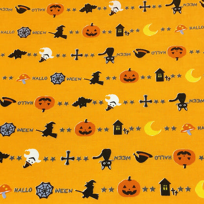 生地 【 ハロウィン シーチング 3色 】 ハロウィンプリント ハロウィン柄 パンプキン シーチング生地 ハロウィーン ハロウィーン柄 魔女 かぼちゃ ジャックオーランタン 黒猫 猫柄 猫 おばけ ゴースト ウィッチ コウモリ 蜘蛛の巣 衣装 仮装 可愛い ポップ Textile World TOA