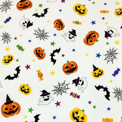 生地 【 ハロウィン シーチング 3色 】 ハロウィンプリント ハロウィン柄 パンプキン シーチング生地 ハロウィーン ハロウィーン柄 魔女 かぼちゃ ジャックオーランタン 黒猫 猫柄 猫 おばけ ゴースト ウィッチ コウモリ 蜘蛛の巣 衣装 仮装 可愛い ポップ Textile World TOA