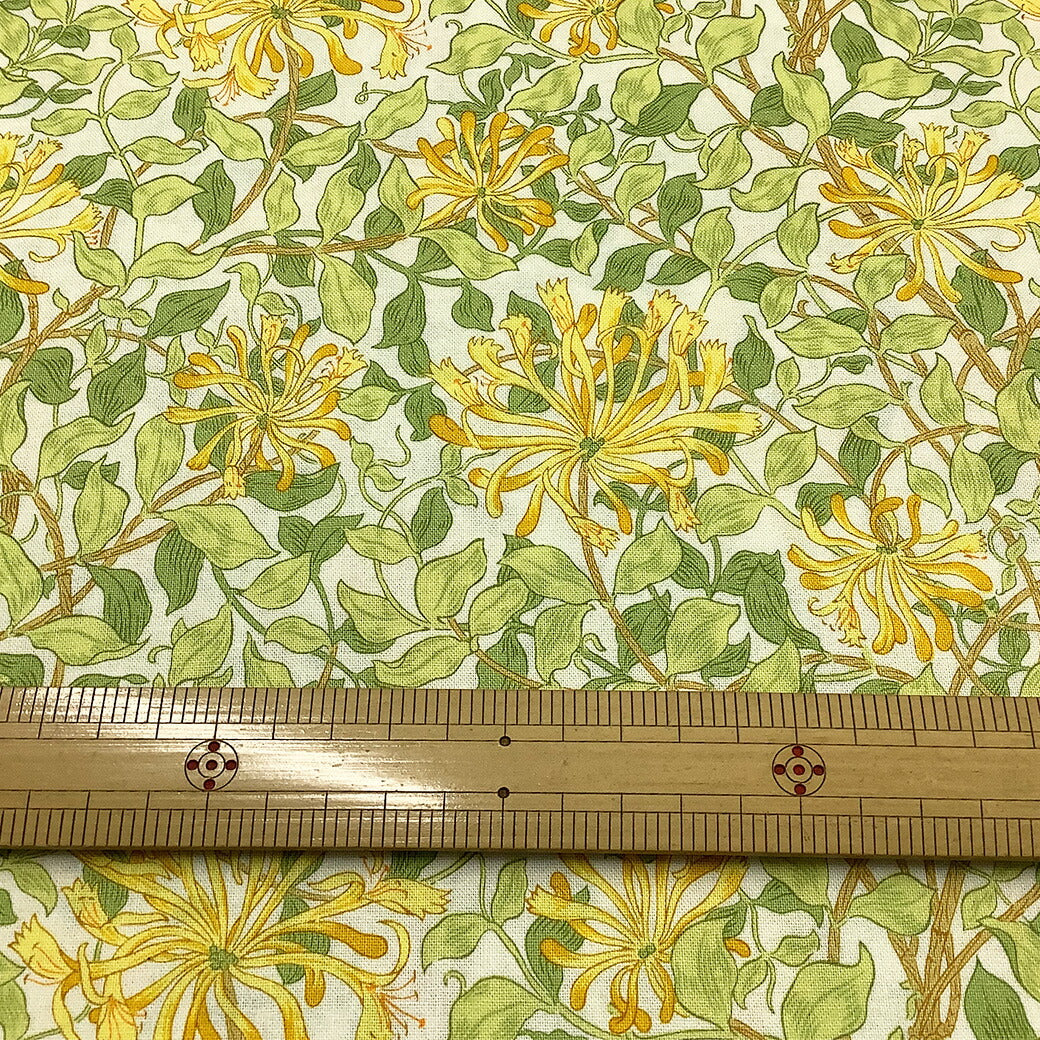 生地 【 V&A Fabric Collection ハニーサックル 】 シーチング 110cm巾 コットン 綿100％ 薄手 薄地 Honeysuckle 英国 イギリス ロンドン ヴィクトリア&アルバート博物館 ウィリアム
