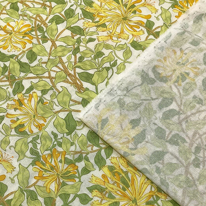生地 【 V&A Fabric Collection ハニーサックル 】 シーチング 110cm巾 コットン 綿100％ 薄手 薄地 Honeysuckle 英国 イギリス ロンドン ヴィクトリア&アルバート博物館 ウィリアム