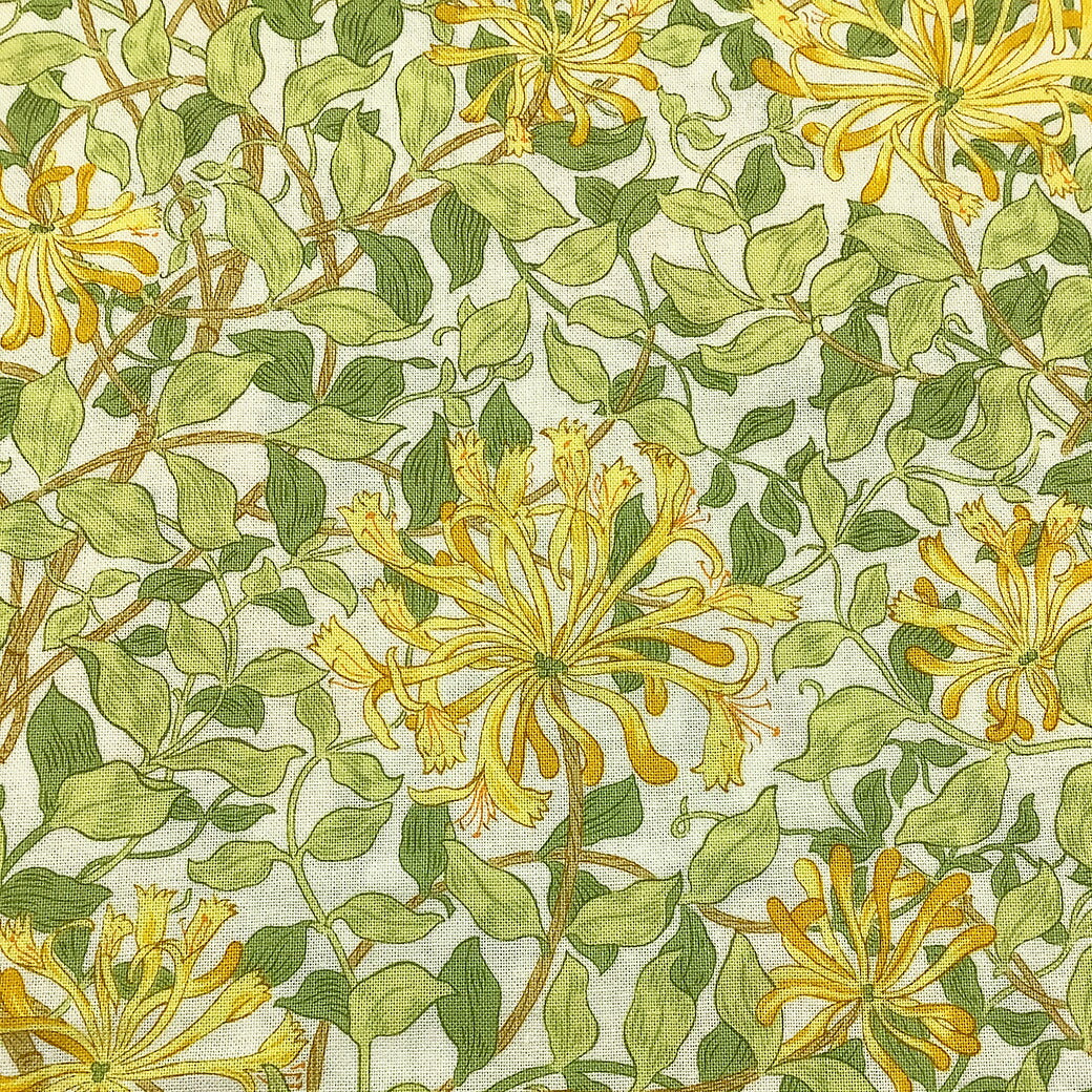 生地 【 V&A Fabric Collection ハニーサックル 】 シーチング 110cm巾 コットン 綿100％ 薄手 薄地 Honeysuckle 英国 イギリス ロンドン ヴィクトリア&アルバート博物館 ウィリアム