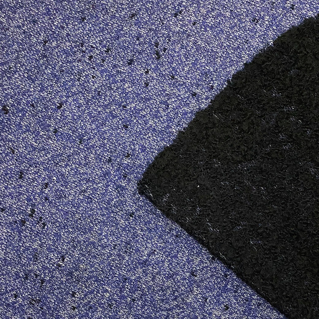 生地 【 裏毛ウールループニット ブルー 】 ウール生地 冬生地 ニット
