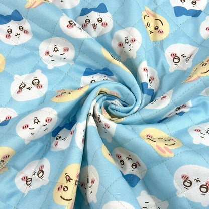 生地 【 ちいかわ キルティング ブルー 】 ちいかわ ちいかわ生地 キルト生地 キルティング 生地 男の子 女の子 キャラクター生地 うさぎ ハチワレ 入園 入学 新学期準備 幼稚園 可愛い レッスンバッグ 習い事バッグ ト