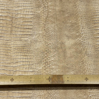 生地 【 ワニ柄 ニット ブラウン 】 綿 綿混合 ニット ニット生地 ワニ柄 クロコダイル クロコ ワニ革 伸縮性 Tシャツ パンツ 子ども服 犬服 カットソー トップス シーツ ハンドメイド 手芸 クッションカバー カバー