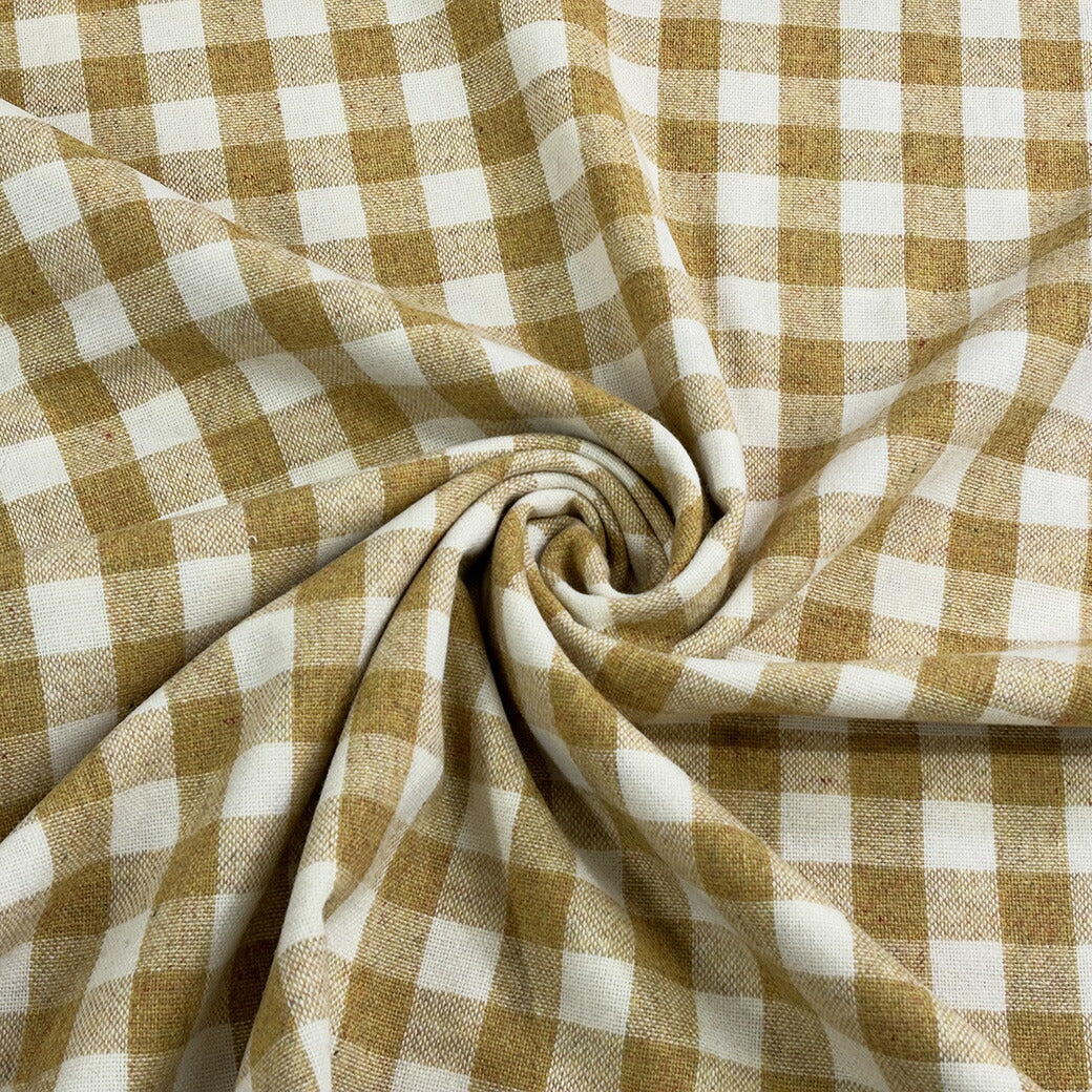 生地【 ギンガムウール キイロ 】ギンガムチェック柄生地 ギンガム