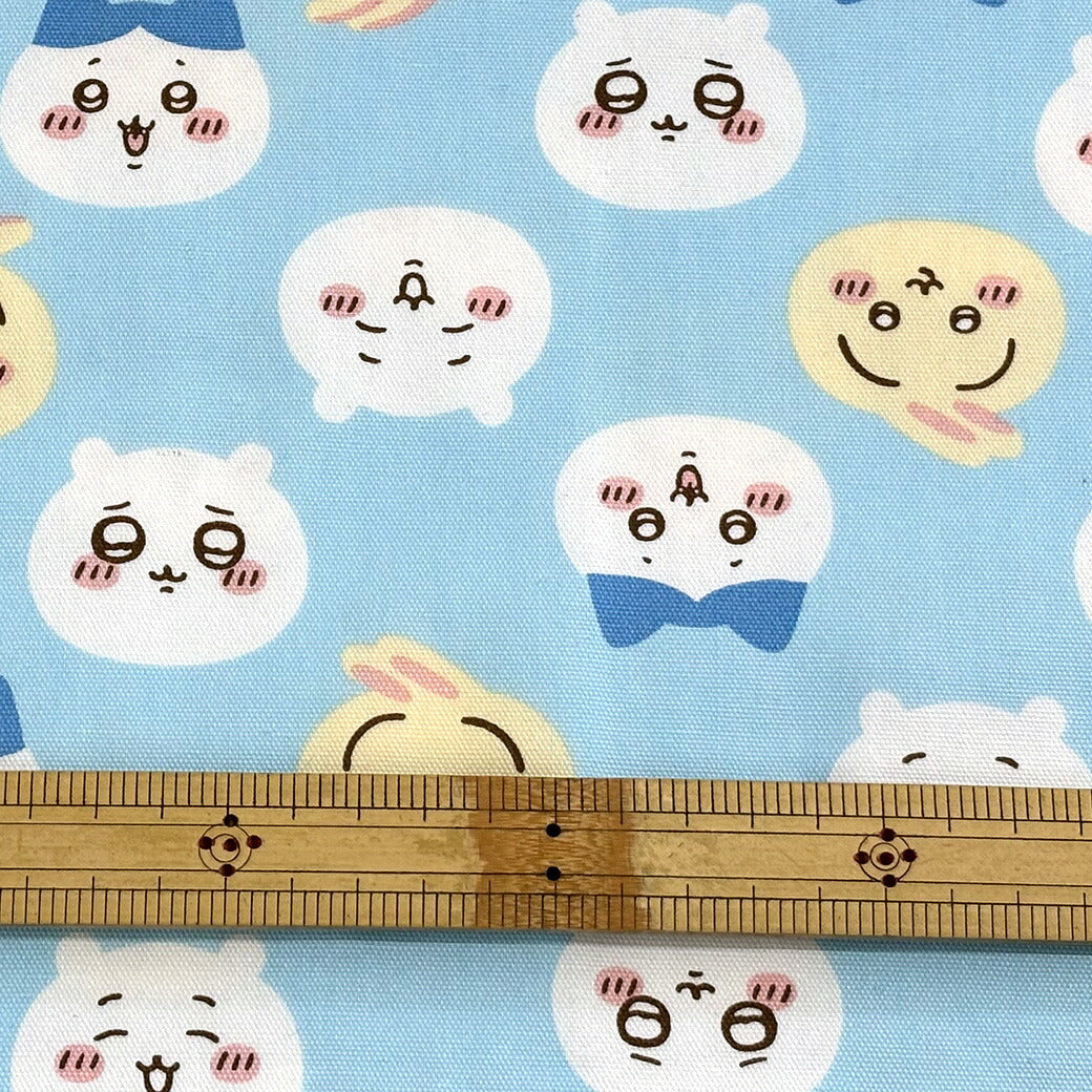 生地 【 ちいかわ オックスフォードプリント ブルー 】 ちいかわ ちいかわ生地 オックス生地 綿生地 コットン うさぎ ハチワレ キャラクター生地 キャラ生地 入園 入学 新学期準備 幼稚園 可愛い レッスンバッグ 習い事バ
