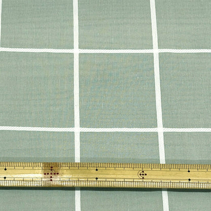 生地【 ボイル地 大柄格子 ブルーグレー 】ボイル生地 薄手 100cm巾 ポリエステル 格子柄 チェック 大柄 柔らかい ふんわり シャツ ブラウス ワンピース チュニック スカート ストール カフェカーテン ハンドメイド 手芸 Textile World TOA