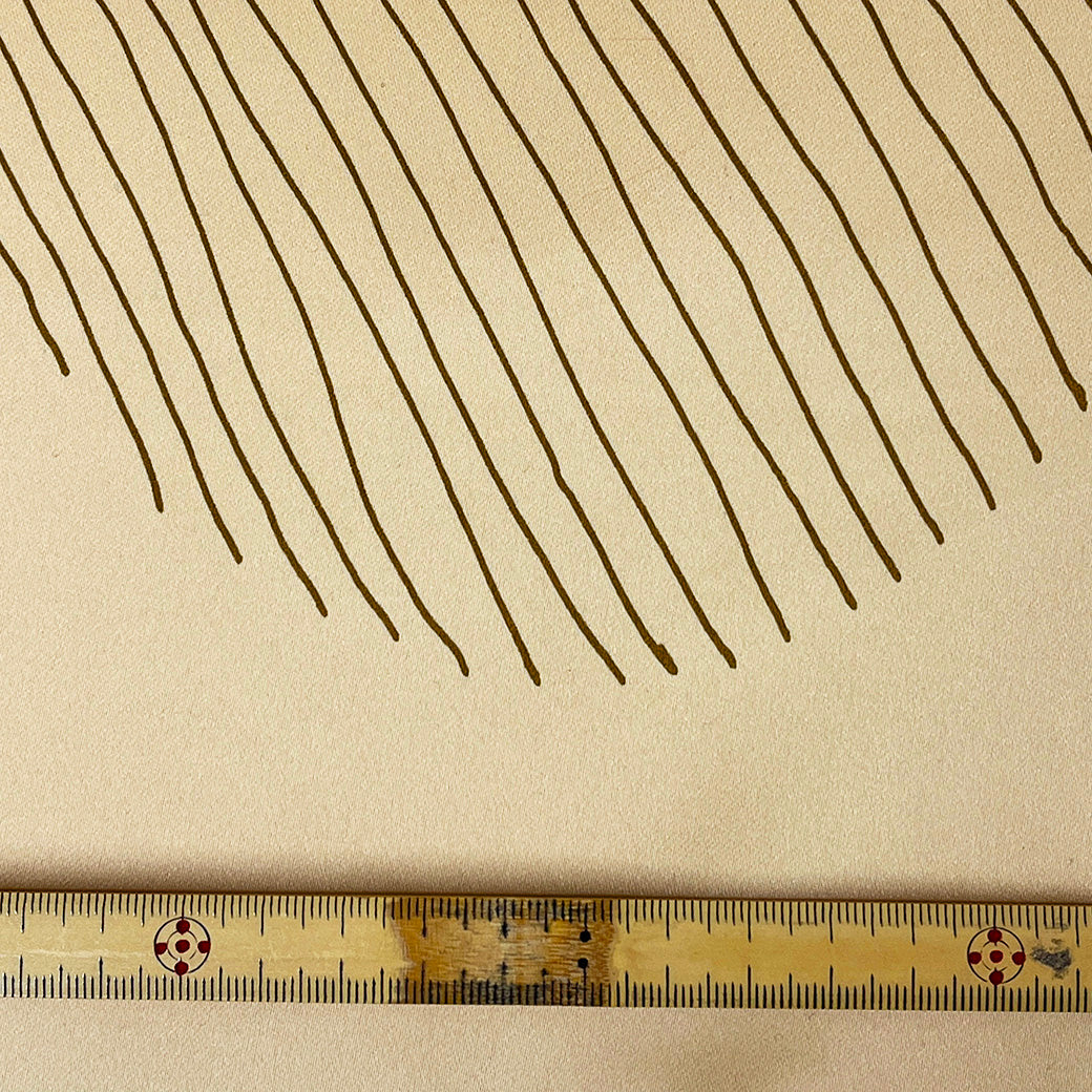 生地 【 大斜線まる柄プリント ベージュ 】 プリント生地 100cm巾 ポリエステル 丸柄