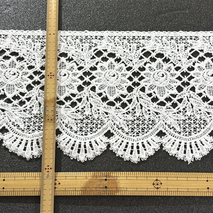 リボン【 ケミカルレース 150mm 】ケミカルレース レースリボン 花 波型 ウェーブ 刺繍リボン レース刺繍 刺繍テープ ハンドメイド資材 可愛い 手芸用テープ リボンテープ 洋裁 ハンドメイド 手芸用 パーツ 布雑貨 副