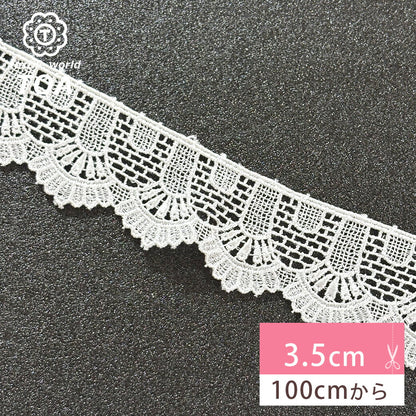 リボン【 シェルケミカルレース 35mm 】レースリボン 刺繍リボン 貝殻 マリン 刺繍 レース刺繍 刺繍テープ ハンドメイド資材 可愛い 手芸用テープ リボンテープ 洋裁 ハンドメイド 手芸用 パーツ 布雑貨 副材 手芸副材