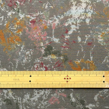 生地 【 グログラン水彩プリント グレー 】 グログラン生地 プリント生地 100cm巾 水彩画 絵画 ポリエステル 帽子 バッグ ワンピース ドレス スカート ジャケット コート 衣装 インテリア雑貨 ヘアアクセサリー Text