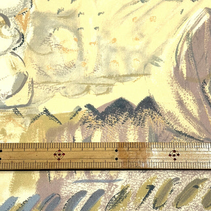 生地 【 ローレルプリント ベージュ 】 プリント生地 100cm巾 ポリエステル 植物柄 葉っぱ柄 月桂樹 手描き ワンピース スカート バッグ インテリア小物 カーテン クッションカバー バッグ ナチュラル クラシック 高級感