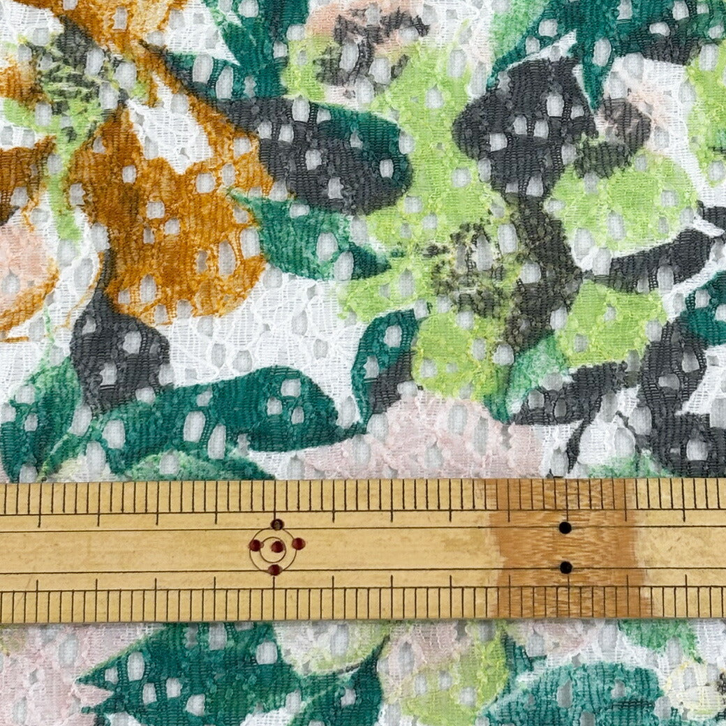 生地 【 ラッセルレース ライト 】 レース レース生地 ラッセルレース生地 刺繍 レース刺繍 花柄 植物柄 ボタニカル 伸縮性 ワンピーズ チュニック スカート カーテン テーブルクロス ブライダル ウェディング コスプレ