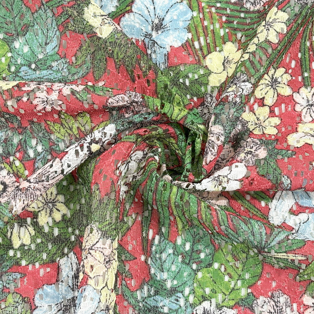 生地 【 ラッセルレース ダーク 】 レース レース生地 ラッセルレース生地 刺繍 レース刺繍 花柄 植物柄 ボタニカル 伸縮性 ワンピーズ チュニック スカート カーテン テーブルクロス ブライダル ウェディング コスプレ