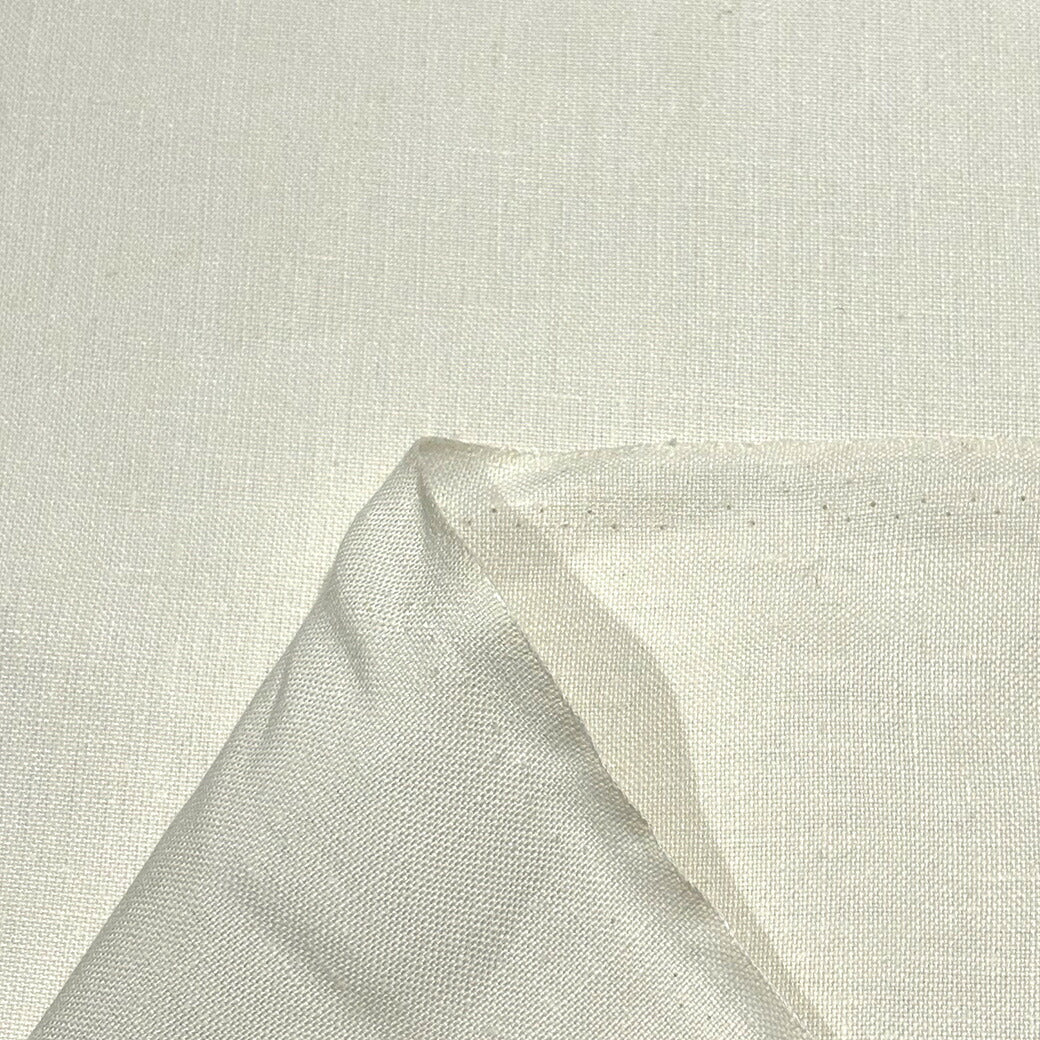 生地 【 平織リネン アイボリー 】 麻 麻生地 リネン100％ リネン生地 105cm巾 天然繊維 布 ファブリック 無地 カフェカーテン マルチクロス 間仕切り のれん テーブルクロス バッグ 小物 エプロン キッチン用品