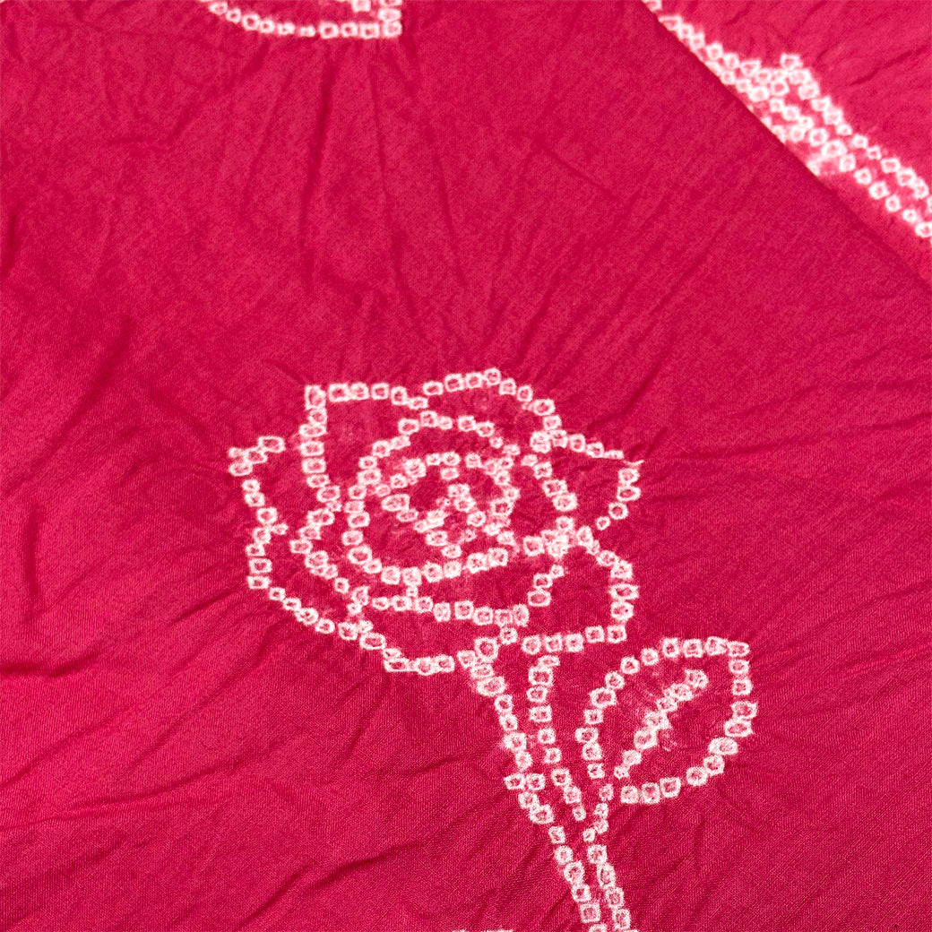 訳あり】 【 有松絞り 薔薇 赤色 12.1m巻き 巾40cm 】 生地 一反 巻き