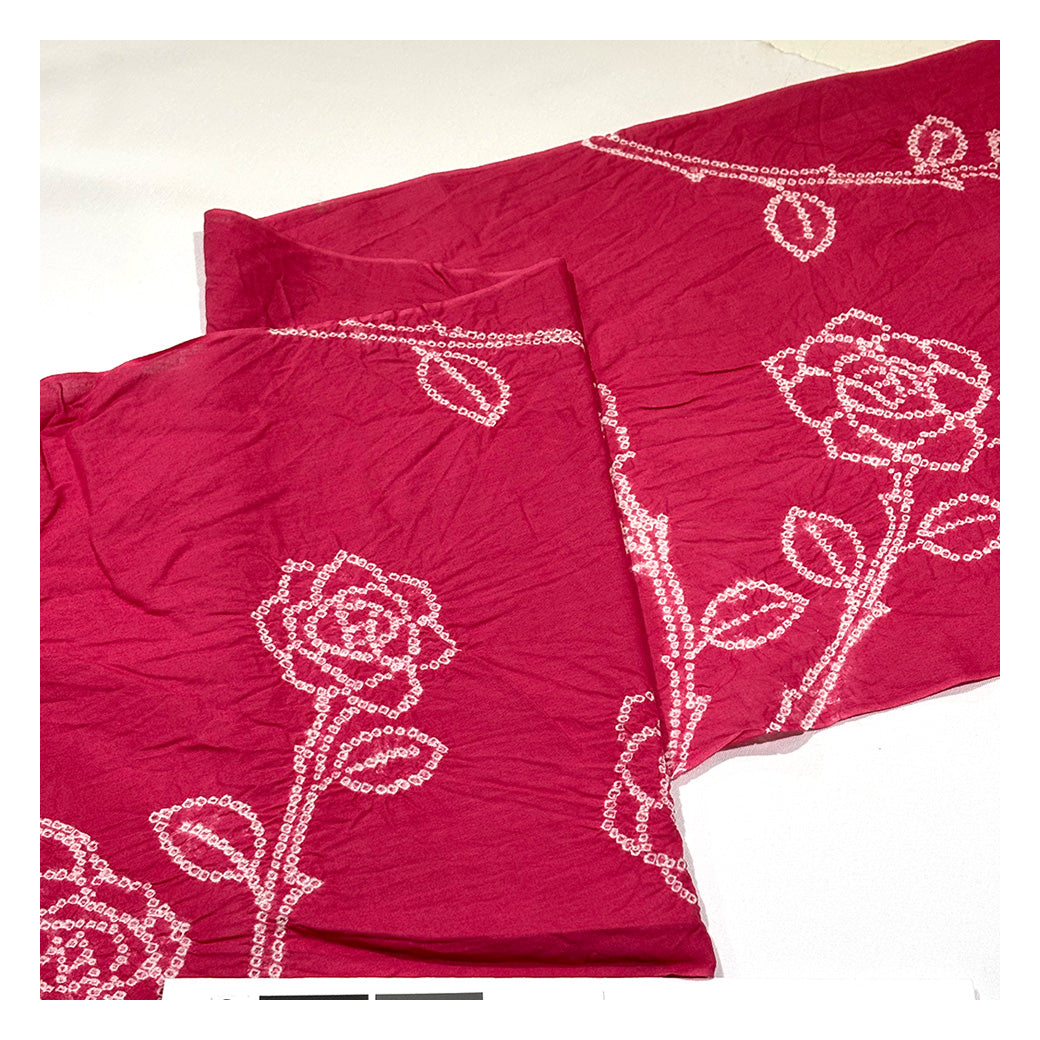 訳あり】 【 有松絞り 薔薇 赤色 12.1m巻き 巾40cm 】 生地 一反 巻き