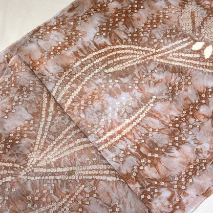 生地 【 有松絞り 花 茶色 12.2m巻き 巾40cm 】 一反 巻き売り 有松染め 鳴海絞り 有松鳴海絞り 浴衣生地 甚平生地 花柄 浴衣 ゆかた