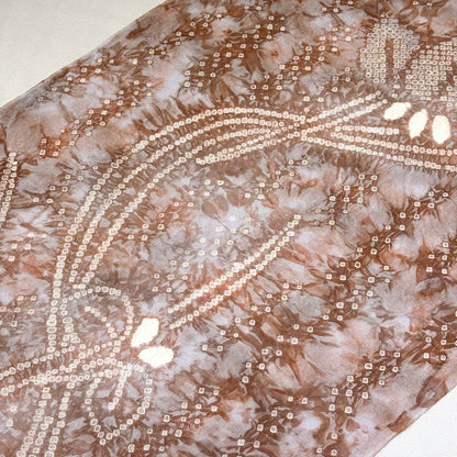 生地 【 有松絞り 花 茶色 12.2m巻き 巾40cm 】 一反 巻き売り 有松染め 鳴海絞り 有松鳴海絞り 浴衣生地 甚平生地 花柄 浴衣 ゆかた