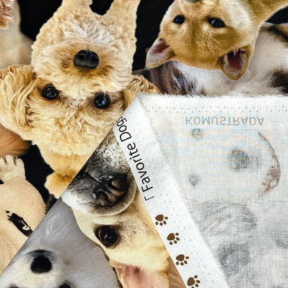 生地 【 インクジェットプリント 犬 】 シーチング シーチング生地 インクジェットプリント デジタルプリント イヌ リアルドッグ 写真 綿100％ コットン バッグ ポーチ クッションカバー 風呂敷 タペストリー ディスプレ