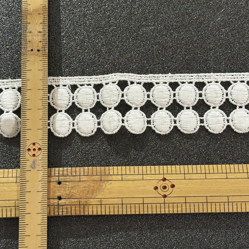 リボン【 モチーフレース P 白 】レースリボン 刺繍リボン ボンボン 玉  刺繍 レース刺繍 刺繍テープ ハンドメイド資材 可愛い 手芸用テープ リボンテープ 洋裁 ハンドメイド 手芸用 パーツ 布雑貨 副材 手芸副材 フリ