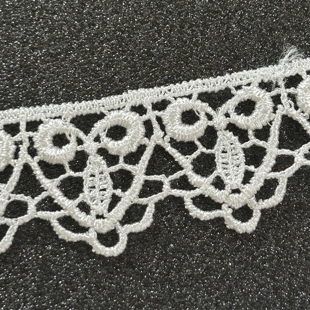 リボン【 モチーフレース R 白 】レースリボン 刺繍リボン 刺繍 レース刺繍 刺繍テープ ハンドメイド資材 可愛い 手芸用テープ リボンテープ 洋裁 ハンドメイド 手芸用 パーツ 布雑貨 副材 手芸副材 フリル カントリー