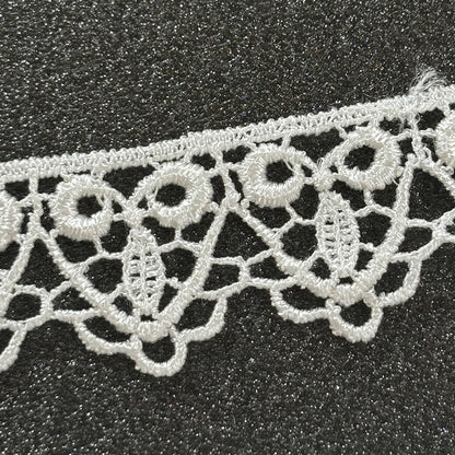 リボン【 モチーフレース R 白 】レースリボン 刺繍リボン 刺繍 レース刺繍 刺繍テープ ハンドメイド資材 可愛い 手芸用テープ リボンテープ 洋裁 ハンドメイド 手芸用 パーツ 布雑貨 副材 手芸副材 フリル カントリー