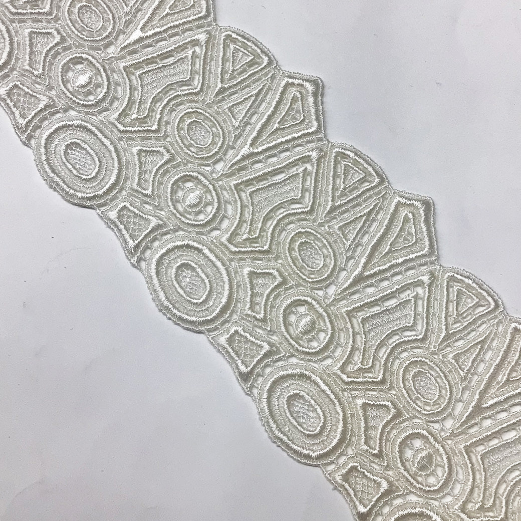 リボン【 モチーフレース Z 白 】 レースリボン 刺繍リボン