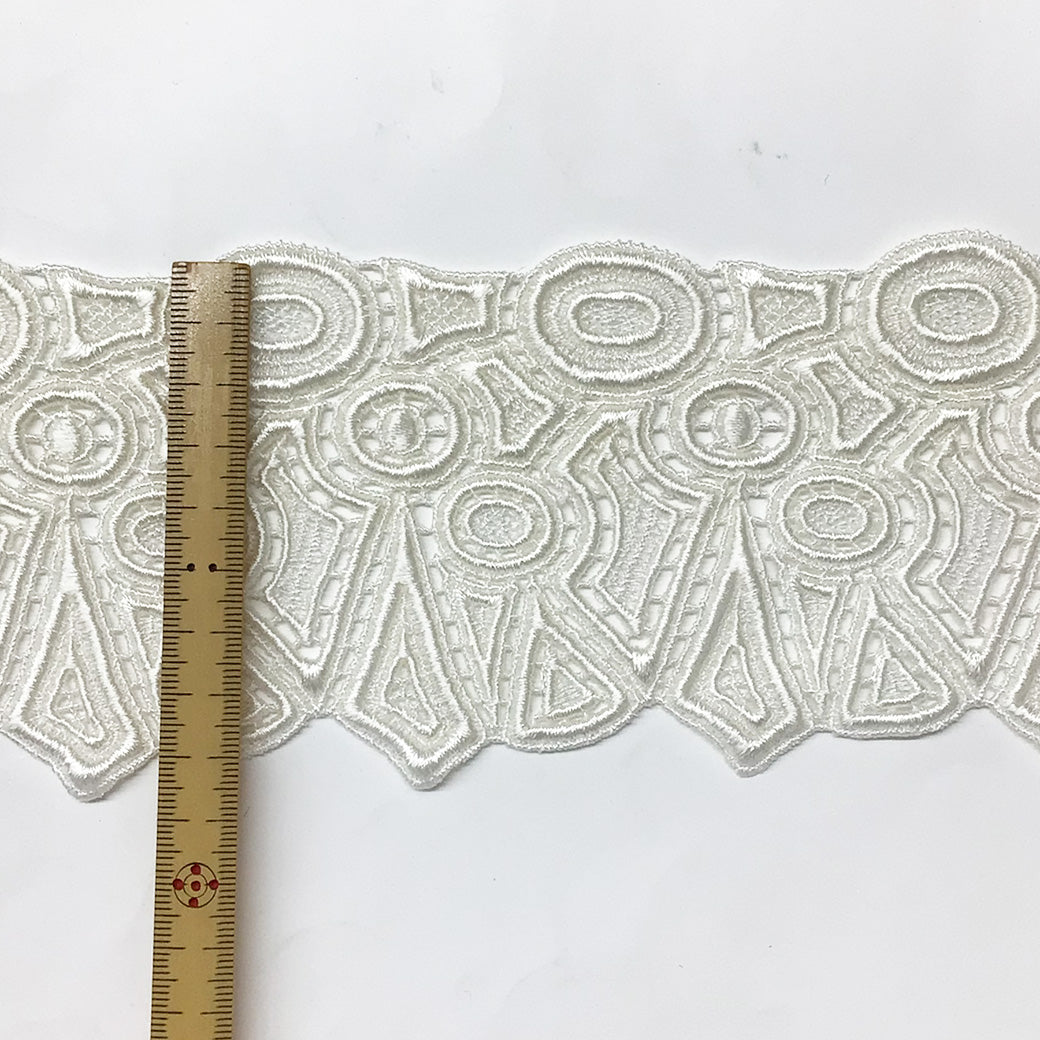 リボン【 モチーフレース Z 白 】 レースリボン 刺繍リボン