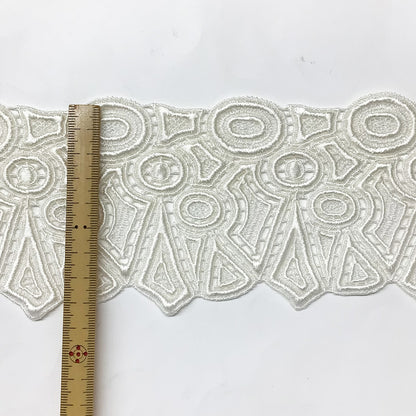 リボン【 モチーフレース Z 白 】 レースリボン 刺繍リボン
