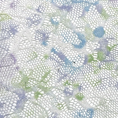 生地 【 ラッセルレース 多色プリント パープルベース 】 レース レース生地 刺繍レース 108cm巾 ポリエステル ラッセル編 花柄 フラワー ウエディング インテリア ドレス ブラウス スカート カーテン テーブルクロス 手芸 ハンドメイド Textile World TOA