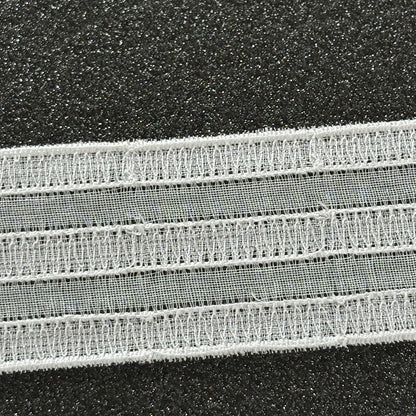 リボン【 レース M03 オフ白 】レースリボン 刺繍リボン ボーダー 縞々 レース刺繍 刺繍テープ ハンドメイド資材 可愛い 手芸用テープ リボンテープ 洋裁 ハンドメイド 手芸用 パーツ 布雑貨 副材 手芸副材 フ