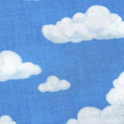 生地 【 雲柄 sky fabric ソライロ 】くも柄 雲 雲柄 空柄 水色 108cm巾 コットン 綿100％ 薄手 入園 入学 新学期準備 幼稚園 レッスンバッグ 習い事バッグ 巾着 巾着袋 給食袋 ハンドメイド 手芸