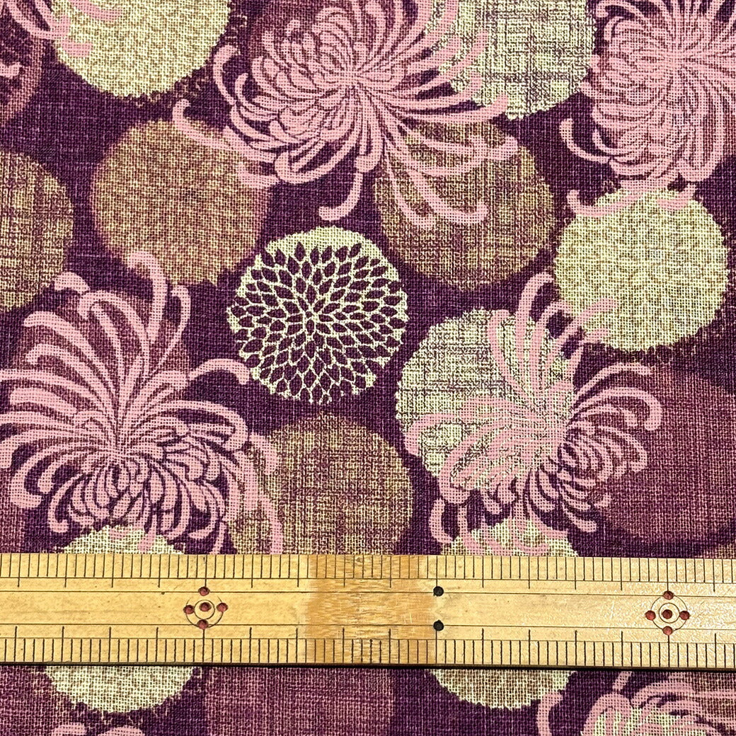 生地 【 ドビー織 彼岸花＆菊 】 ドビー サザンクロス 110cm巾 綿 コットン100％ 浴衣生地 ゆかた 甚平 着物 和柄 菊 風呂敷 パジャマ シャツ ワンピース 夏生地 子ども服 女の子 男の子 可愛い ハンドメイド