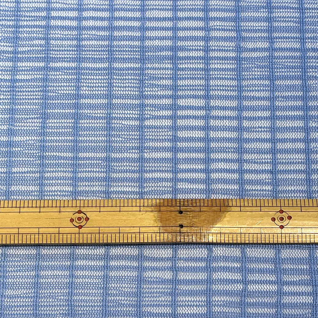 生地 【 ボーダーレース ブルー 】 100cm巾 レース生地 ポリエステルレース