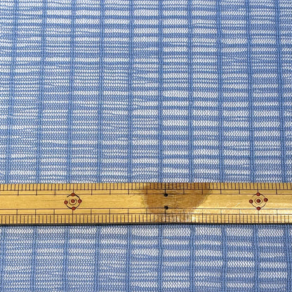生地 【 ボーダーレース ブルー 】 100cm巾 レース生地 ポリエステルレース