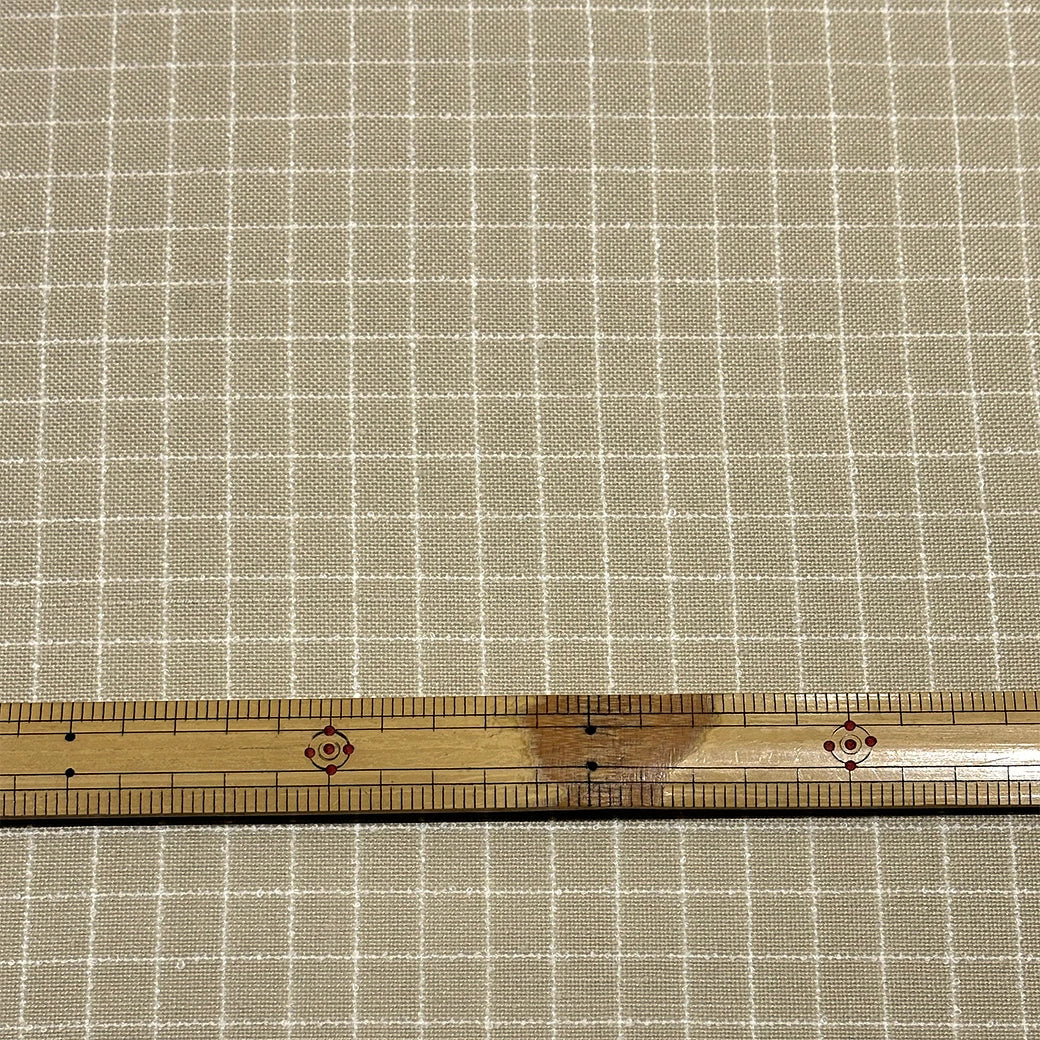 生地【 格子ジャガード ベージュ 】 100cm 1m以上/50cm単位 ジャガード生地 格子柄生地 チェック柄