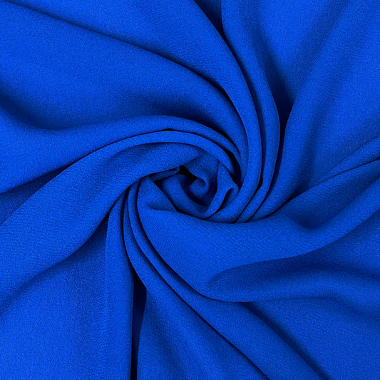 生地 【 ソフト100ｄ 梨地ジョーゼット ブルー 】 136cm巾 ジョーゼット生地 ポリエステル ドレープ生地