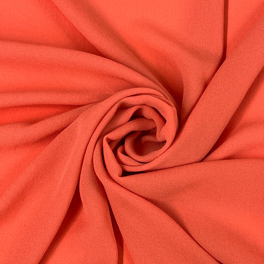 生地 【 ソフト100ｄ 梨地ジョーゼット サーモン 】 136cm巾 ジョーゼット生地 ポリエステル ドレープ生地