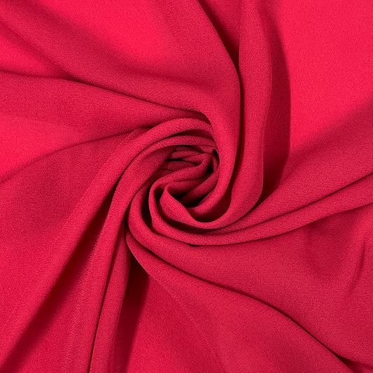 生地 【 ソフト100ｄ 梨地ジョーゼット クリムゾン 】 145cm巾 幅広 ジョーゼット生地 ポリエステル ドレープ生地