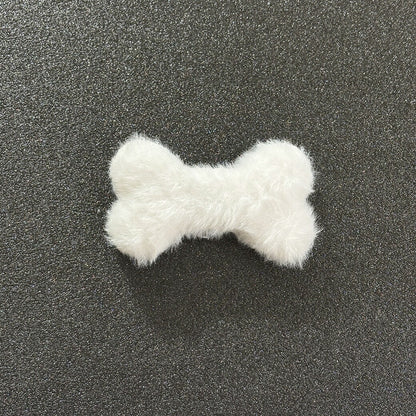 【 デコパーツ ふわふわ 骨 白 】 デコ パーツ 犬の骨 ボーン かわいい センターパーツ ふわふわ パーツ 推し活 チャーム デコレーション ブローチ バレッタ キーホルダー 飾り物 装飾 Textile World TOA